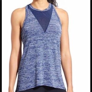 Athleta Heather Blue Utopia Racerback Tank Top with Mesh. Size: Small.